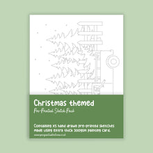 Load image into Gallery viewer, Christmas Themed Pre-Printed Sketch Pack