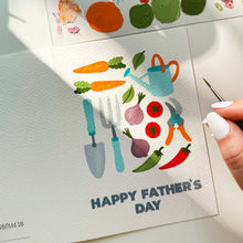 Load image into Gallery viewer, Gardening Father's Day Card - Greetings Card Gouache Painting Kit