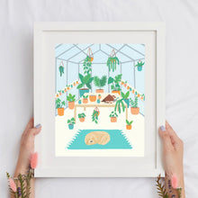 Load image into Gallery viewer, Golden Doodle and House Plants Art Print