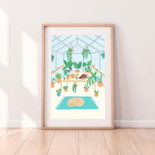 Load image into Gallery viewer, Golden Doodle and House Plants Art Print