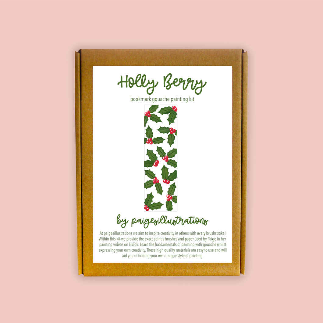 Holly Berry - Bookmark Gouache Painting Kit