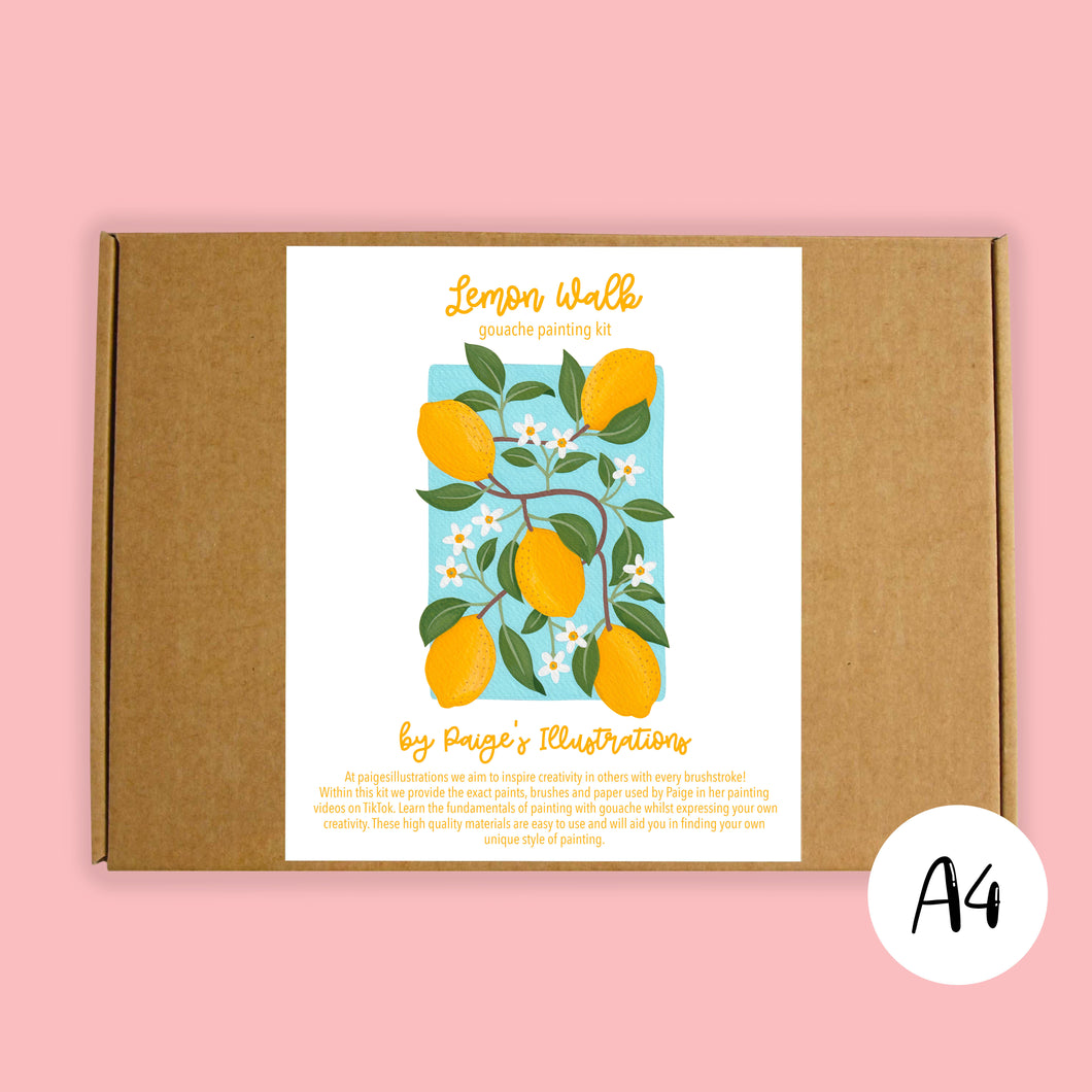 Lemon Walk - Gouache Painting Kit (A4)