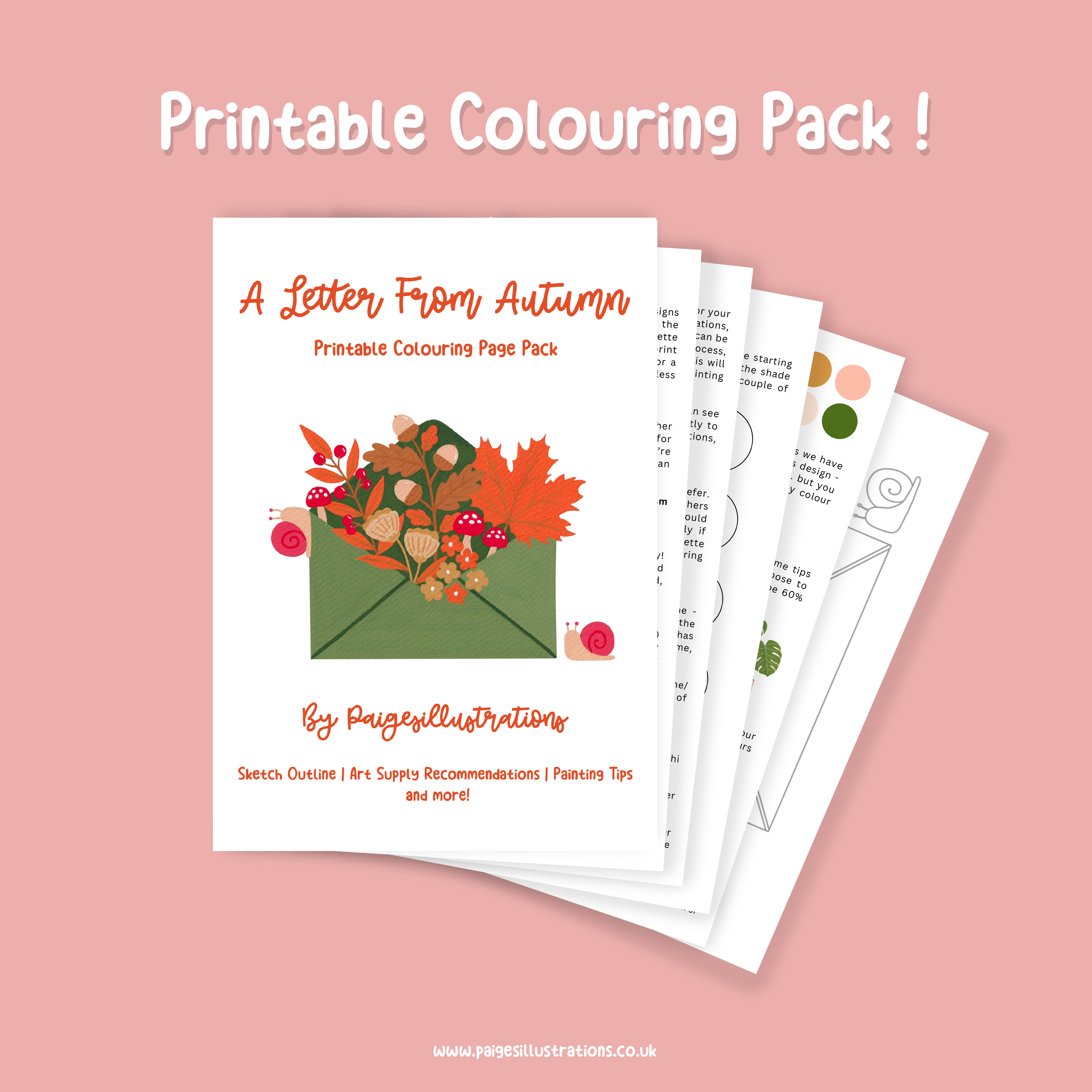 A Letter From Autumn - Printable PDF Pack – paigesillustrations